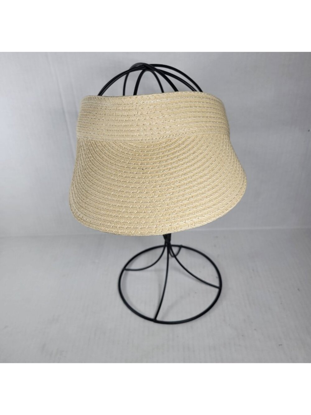 J.Crew Packable Straw Visor Hook & Eye Closure Summer Resort Tennis Golf Hat OS